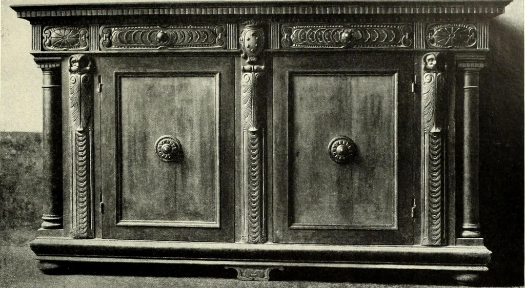 An illustration from Furniture and interior decoration of the Italian renaissance, 1921, leaf 129