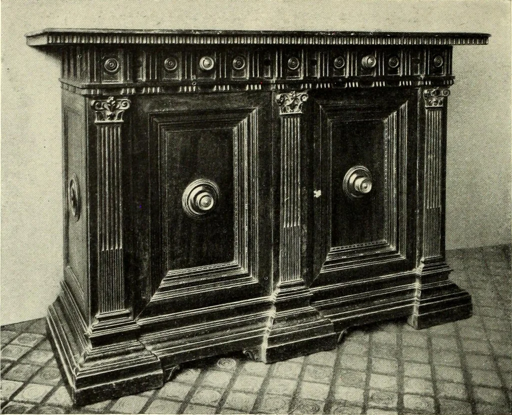 An illustration from Furniture and interior decoration of the Italian renaissance, 1921, leaf 132