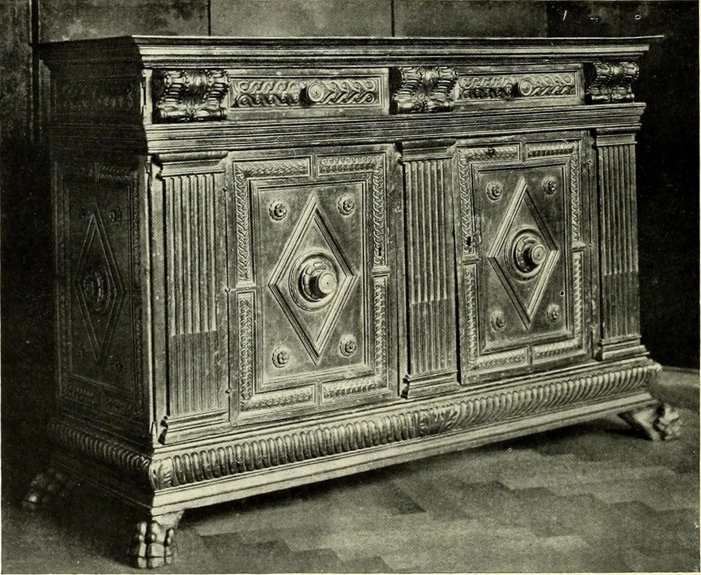 An illustration from Furniture and interior decoration of the Italian renaissance, 1921, leaf 132