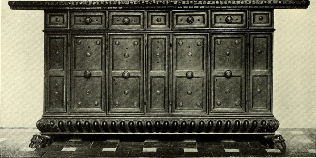 An illustration from Furniture and interior decoration of the Italian renaissance, 1921, leaf 136