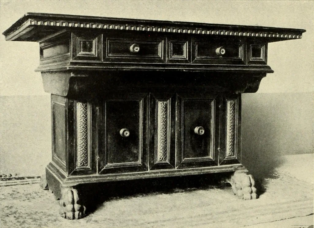 An illustration from Furniture and interior decoration of the Italian renaissance, 1921, leaf 202