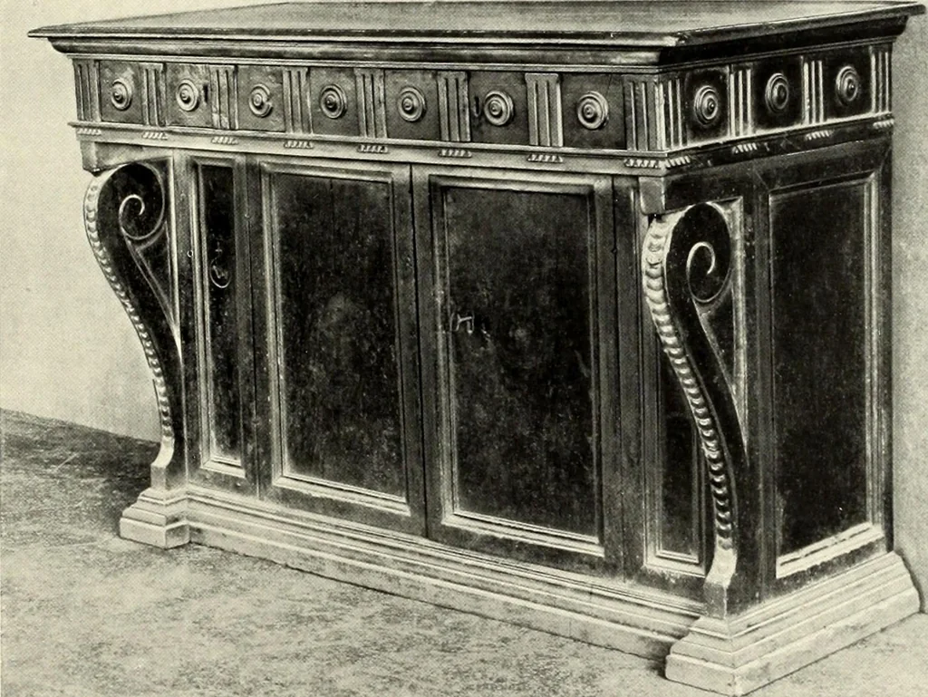 An illustration from Furniture and interior decoration of the Italian renaissance, 1921, leaf 203