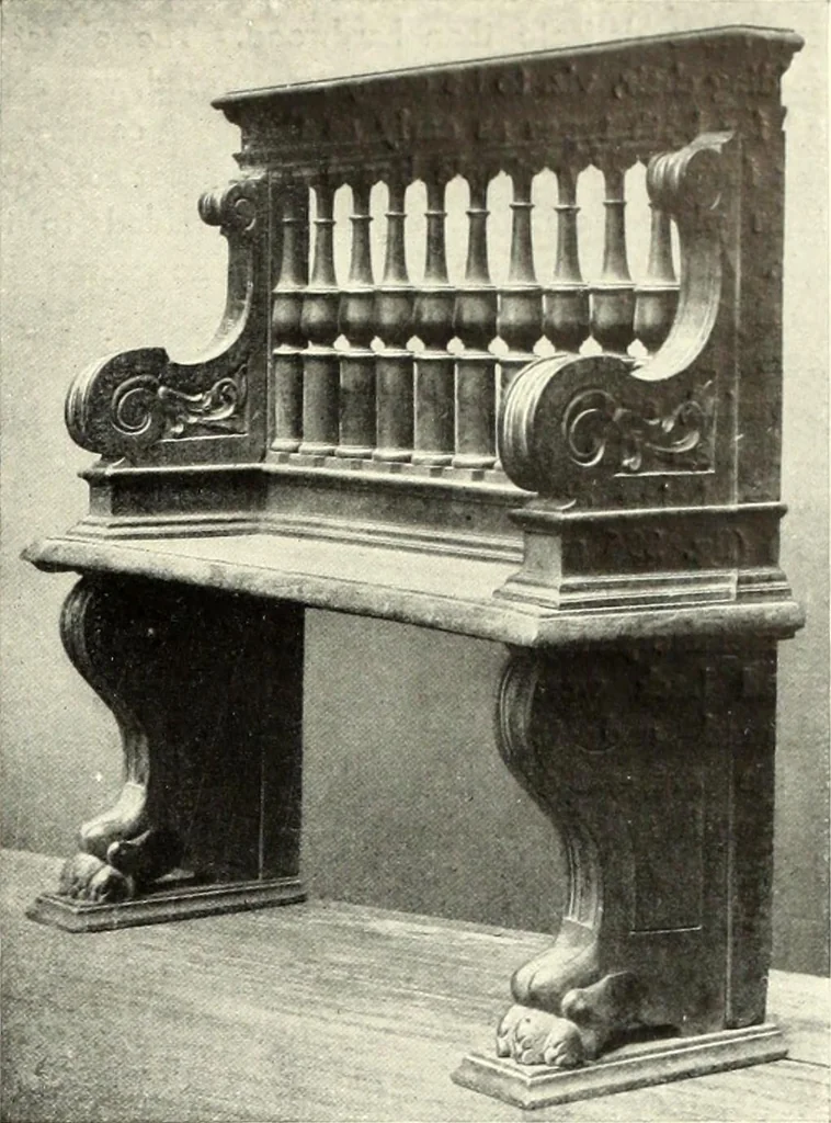 An illustration from Furniture and interior decoration of the Italian renaissance, 1921, leaf 33