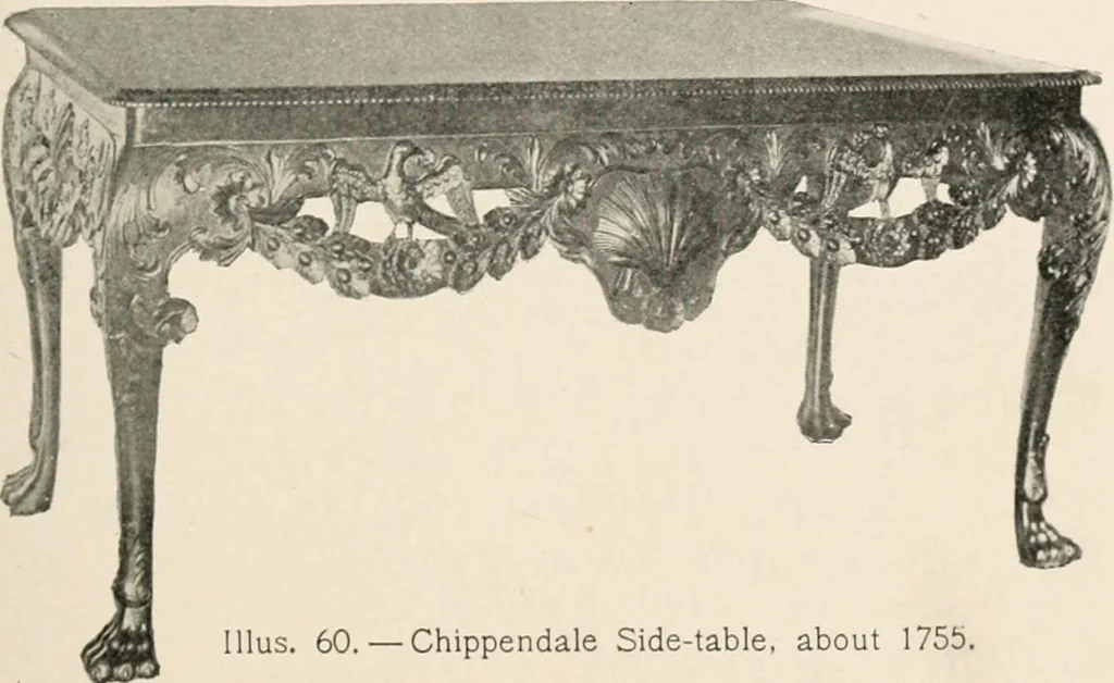 An illustration from Furniture of the olden time, 1902, leaf 115