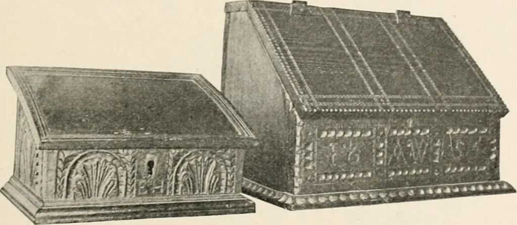An illustration from Furniture of the olden time, 1902, leaf 133