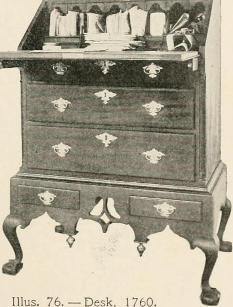 An illustration from Furniture of the olden time, 1902, leaf 139