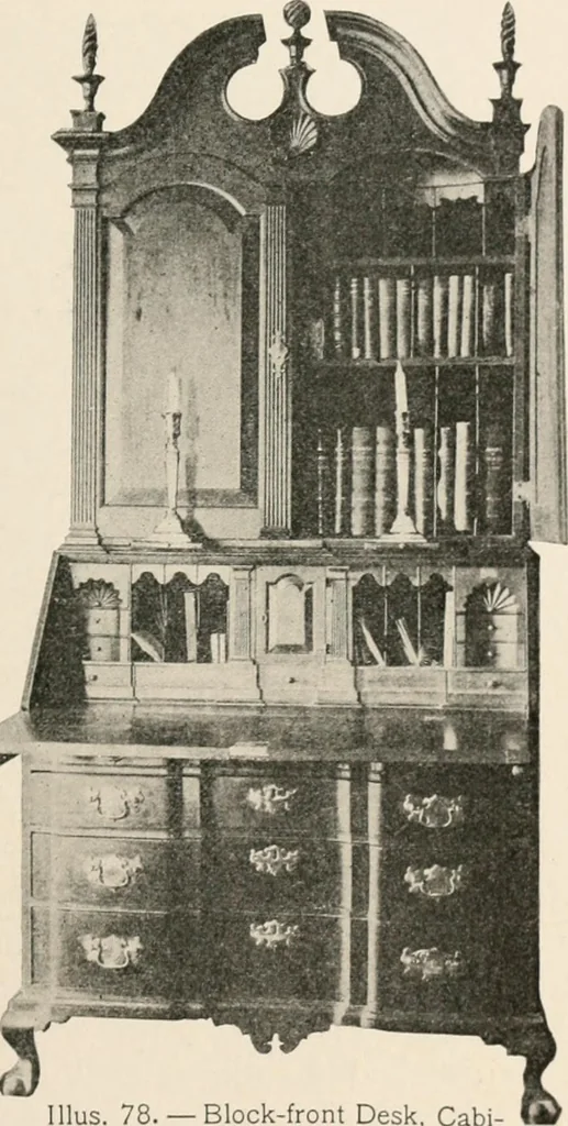 An illustration from Furniture of the olden time, 1902, leaf 141