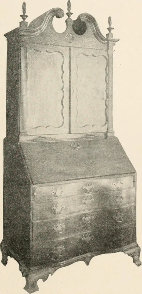 An illustration from Furniture of the olden time, 1902, leaf 149