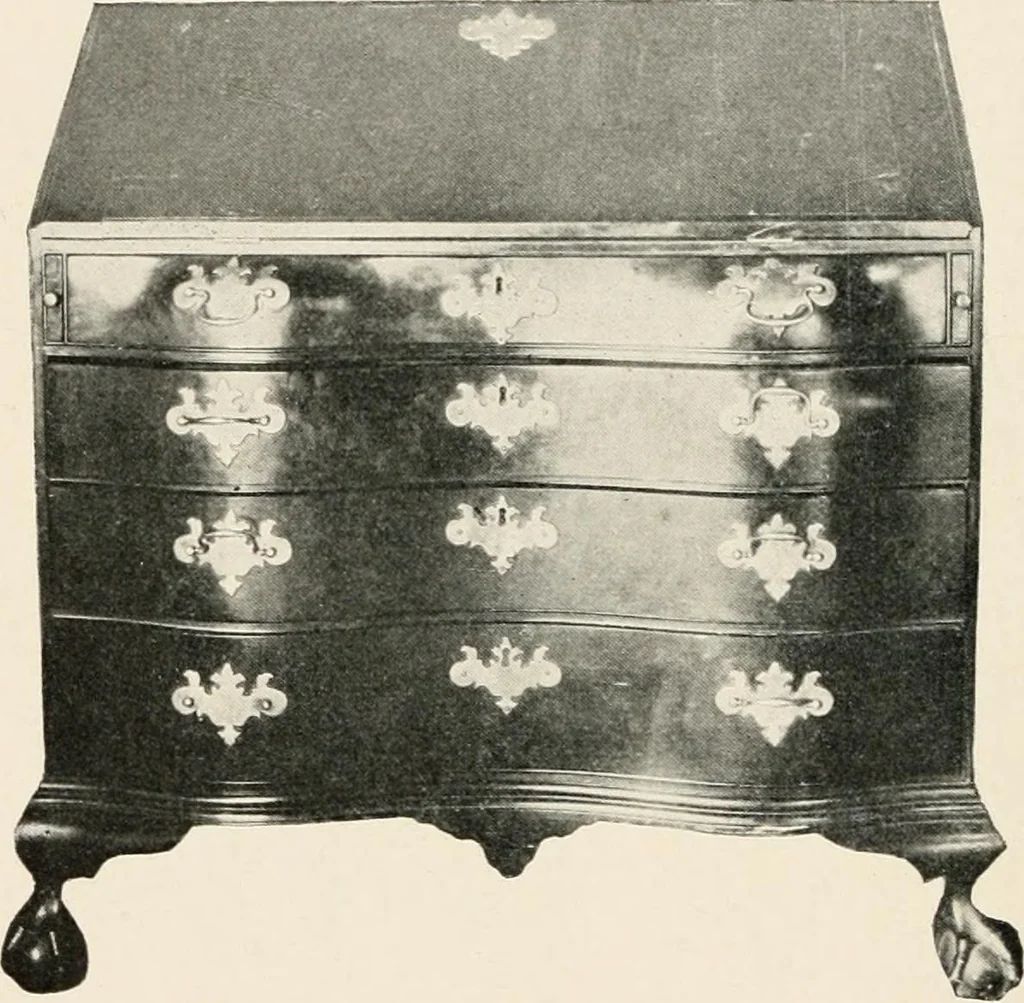 An illustration from Furniture of the olden time, 1902, leaf 150
