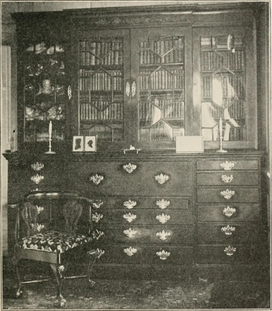 An illustration from Furniture of the olden time, 1902, leaf 155
