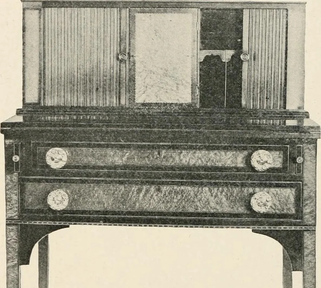 An illustration from Furniture of the olden time, 1902, leaf 160