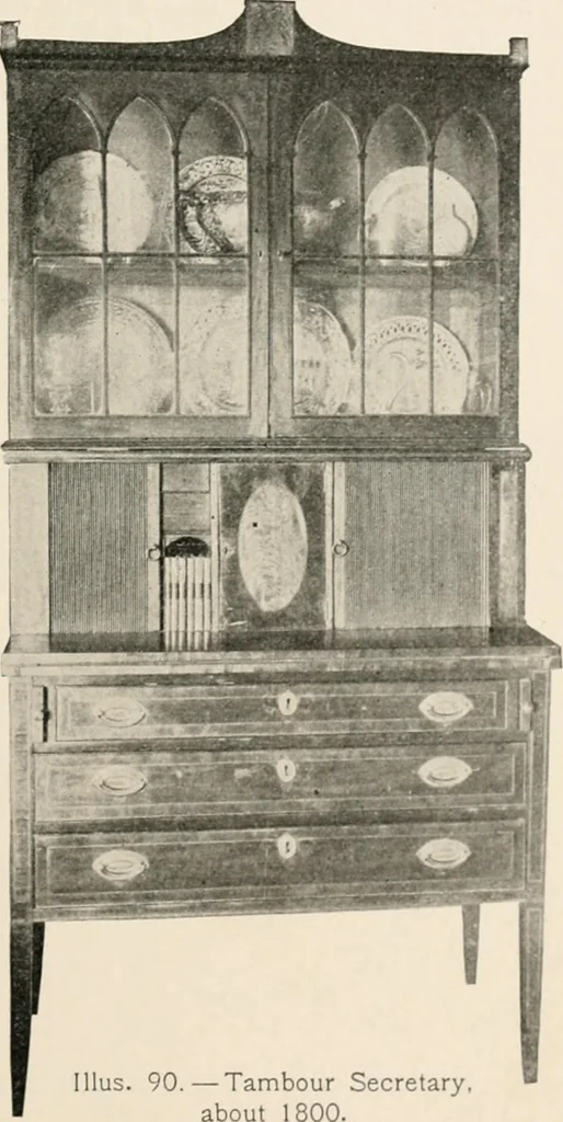 An illustration from Furniture of the olden time, 1902, leaf 161