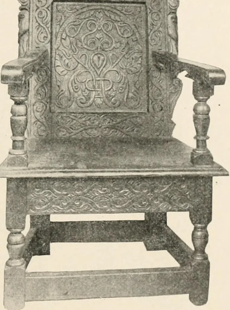 An illustration from Furniture of the olden time, 1902, leaf 169