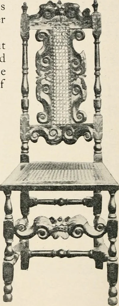 An illustration from Furniture of the olden time, 1902, leaf 172