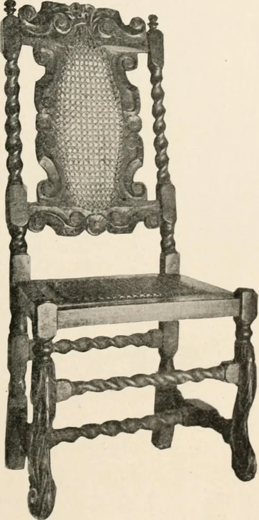 An illustration from Furniture of the olden time, 1902, leaf 173