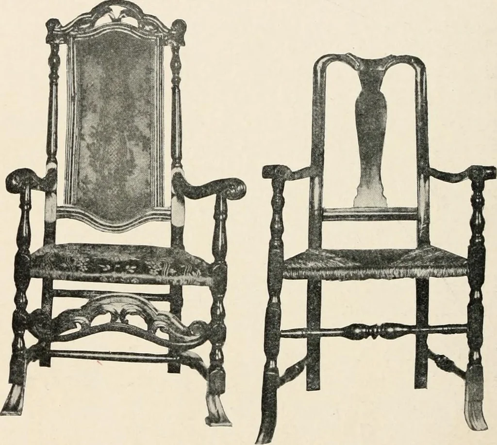 An illustration from Furniture of the olden time, 1902, leaf 178