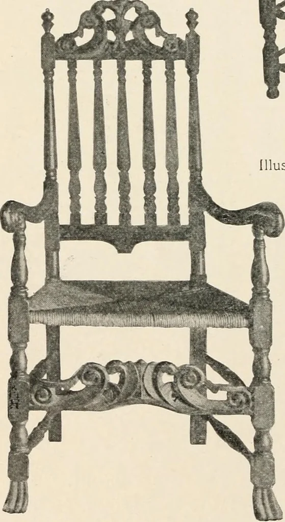 An illustration from Furniture of the olden time, 1902, leaf 180