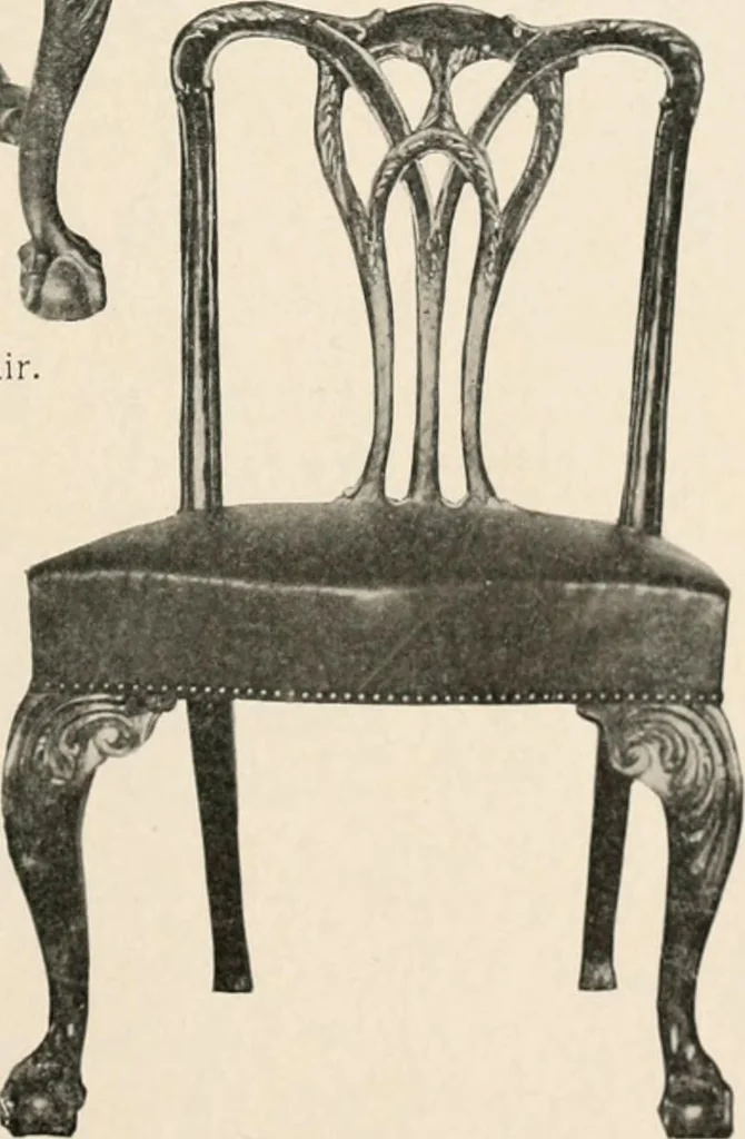 An illustration from Furniture of the olden time, 1902, leaf 195