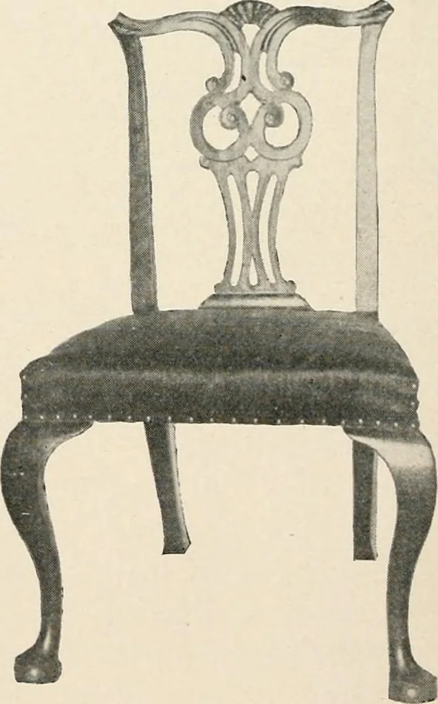 An illustration from Furniture of the olden time, 1902, leaf 196