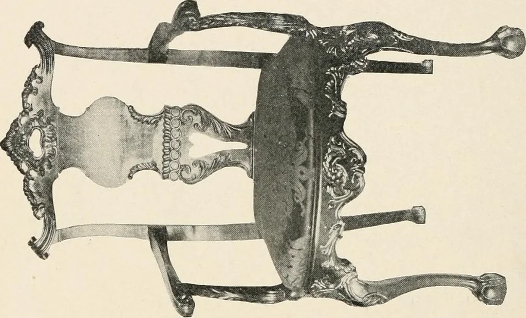 An illustration from Furniture of the olden time, 1902, leaf 198
