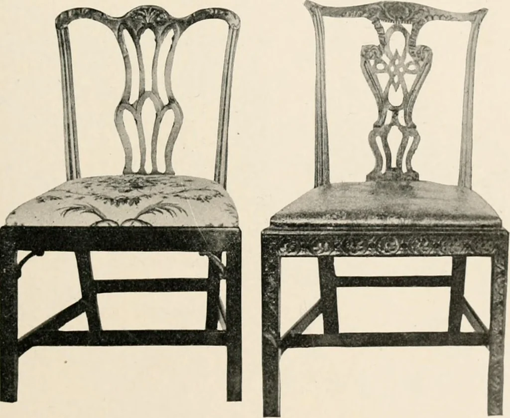 An illustration from Furniture of the olden time, 1902, leaf 203