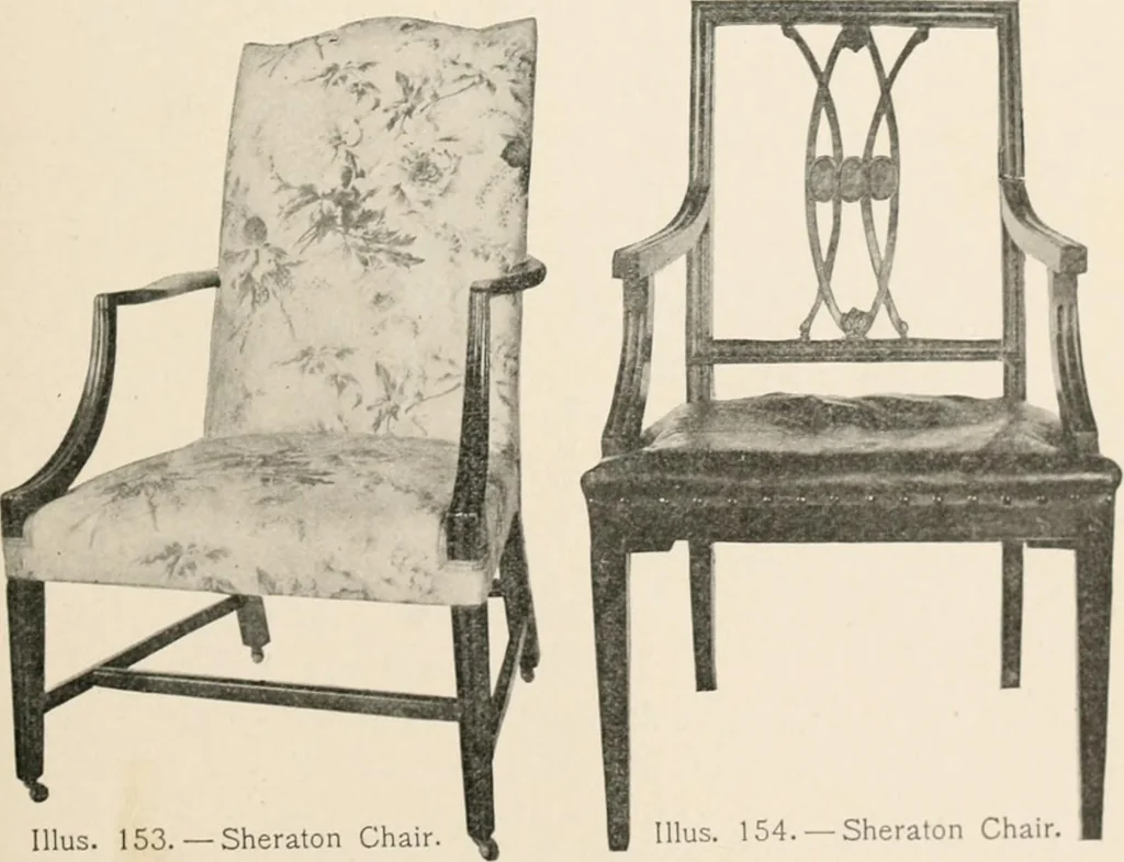 An illustration from Furniture of the olden time, 1902, leaf 213