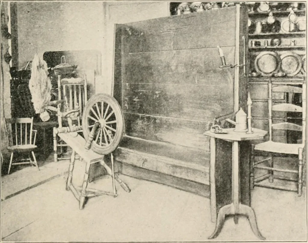 An illustration from Furniture of the olden time, 1902, leaf 219