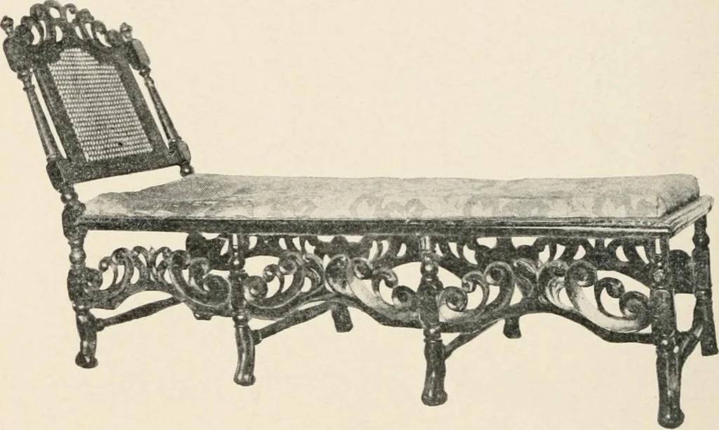 An illustration from Furniture of the olden time, 1902, leaf 222