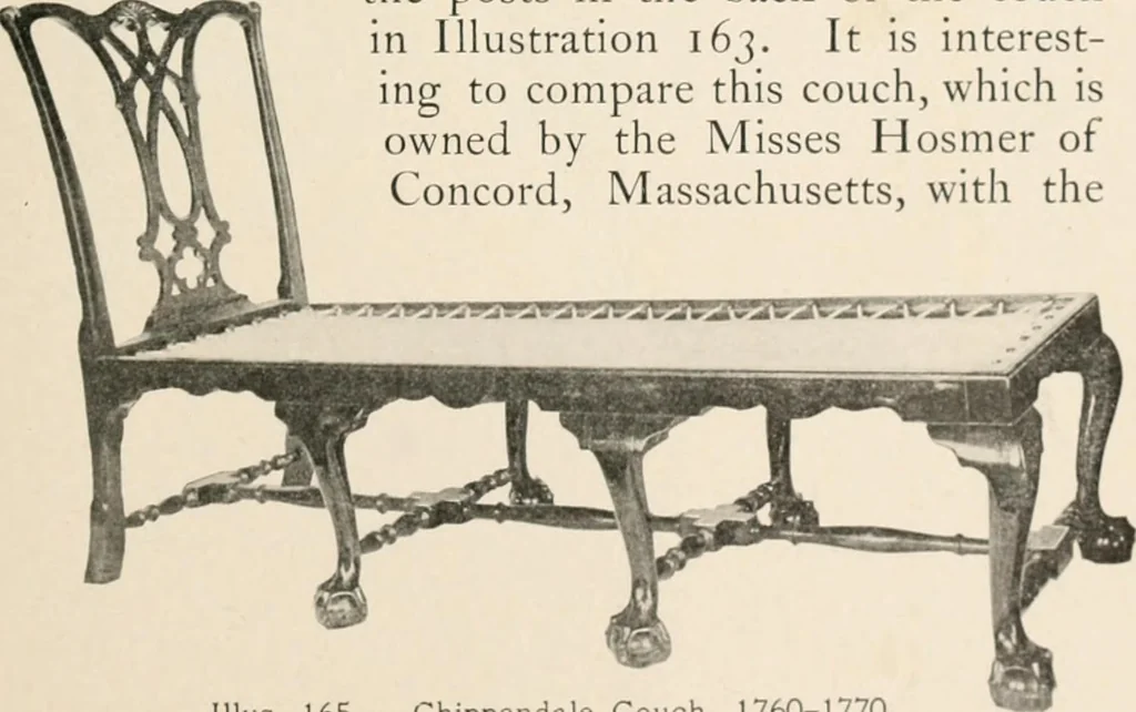 An illustration from Furniture of the olden time, 1902, leaf 223