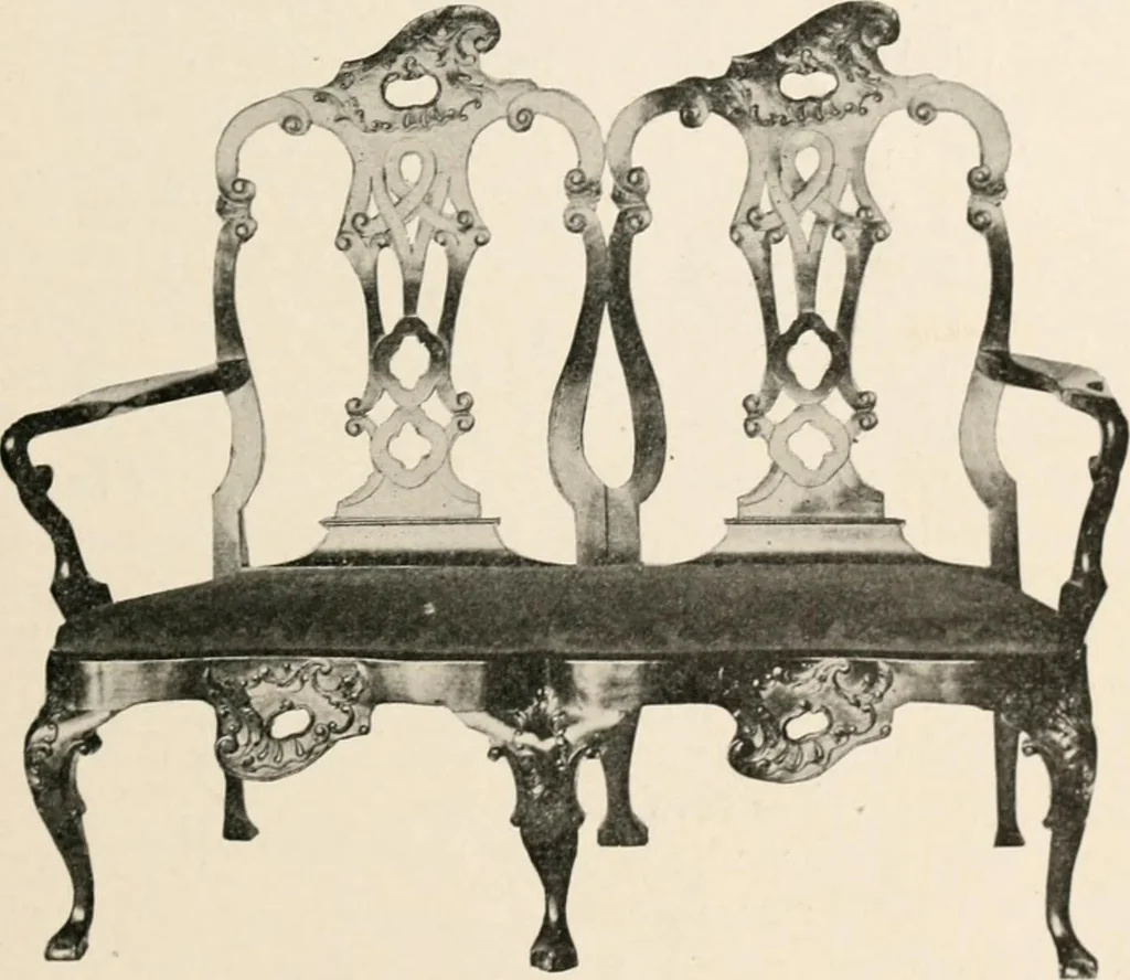 An illustration from Furniture of the olden time, 1902, leaf 225