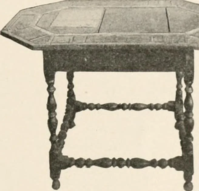 An illustration from Furniture of the olden time, 1902, leaf 245