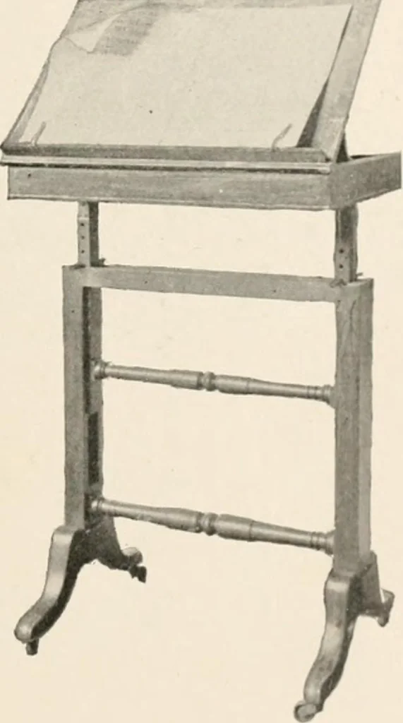 An illustration from Furniture of the olden time, 1902, leaf 299