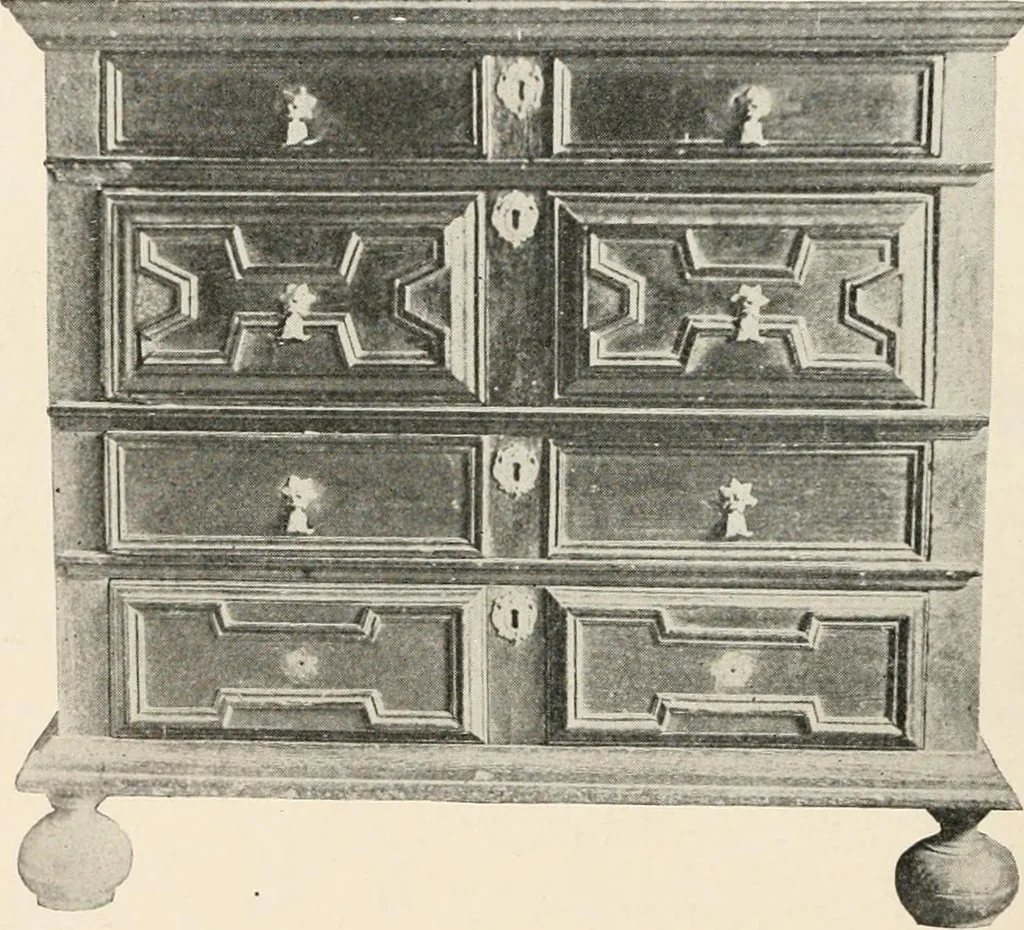 An illustration from Furniture of the olden time, 1902, leaf 46