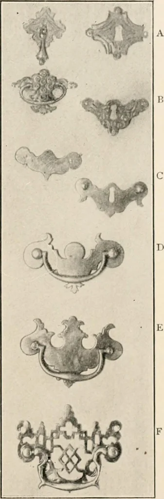 An illustration from Furniture of the olden time, 1902, leaf 47