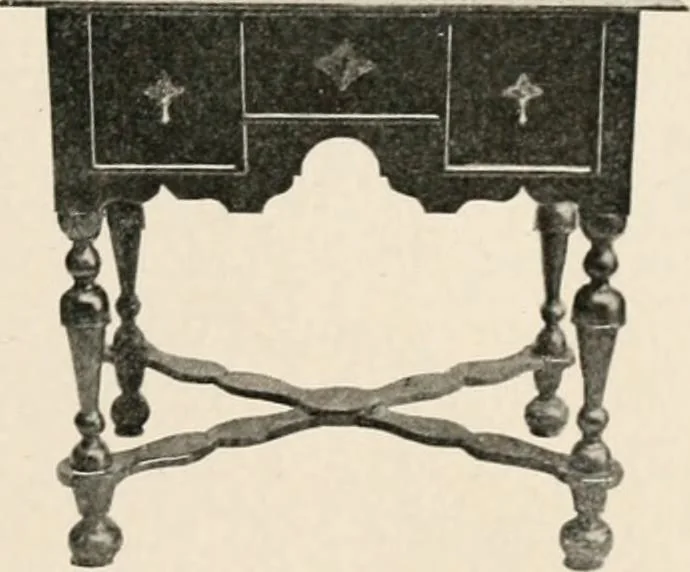 An illustration from Furniture of the olden time, 1902, leaf 49