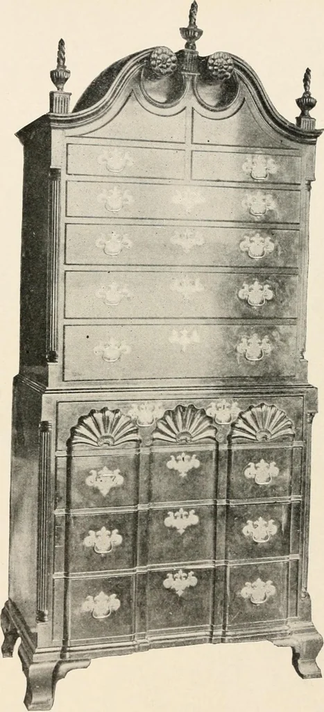 An illustration from Furniture of the olden time, 1902, leaf 58