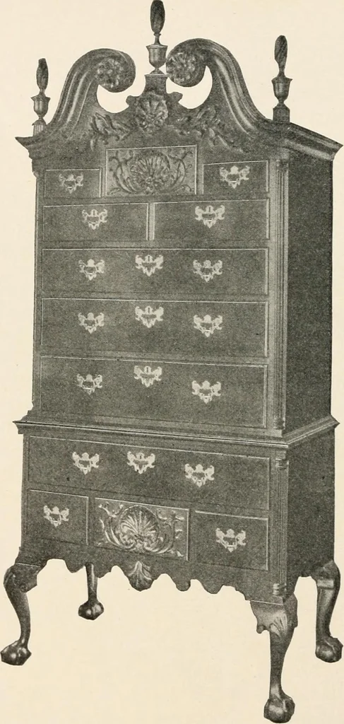 An illustration from Furniture of the olden time, 1902, leaf 62