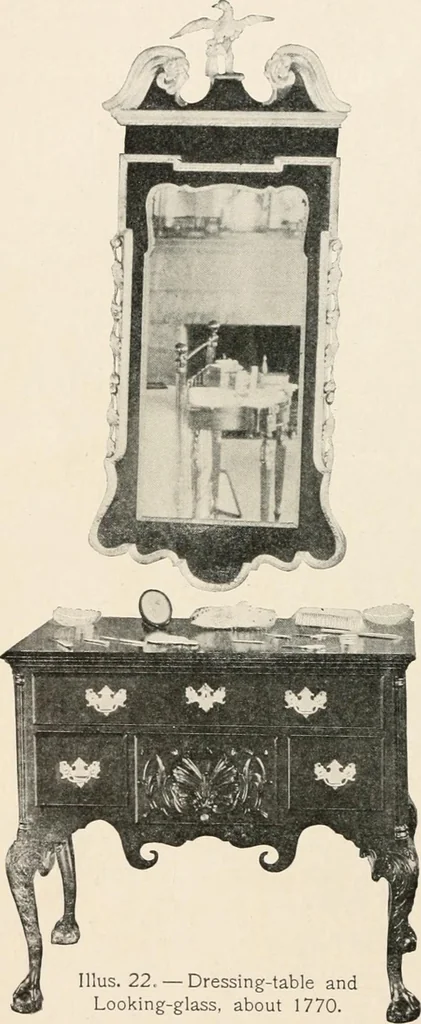 An illustration from Furniture of the olden time, 1902, leaf 64