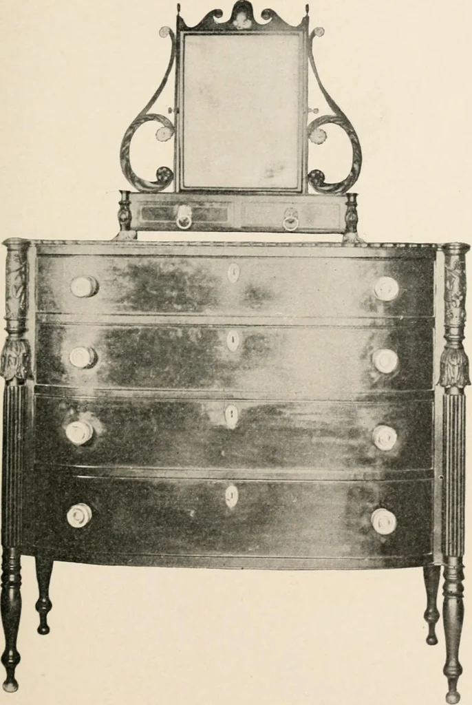 An illustration from Furniture of the olden time, 1902, leaf 77