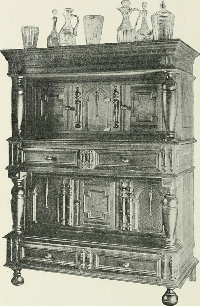 An illustration from Furniture of the olden time, 1902, leaf 106