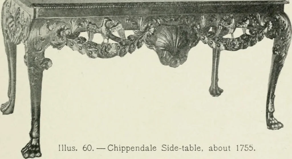 An illustration from Furniture of the olden time, 1902, leaf 113