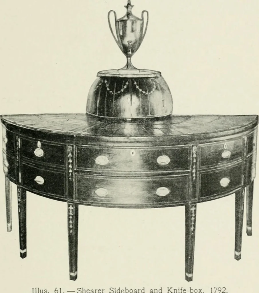 An illustration from Furniture of the olden time, 1902, leaf 115