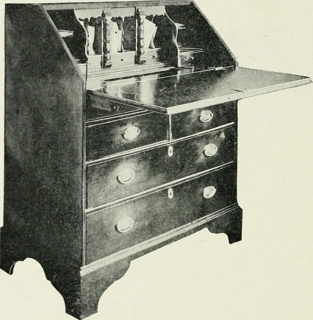 An illustration from Furniture of the olden time, 1902, leaf 132