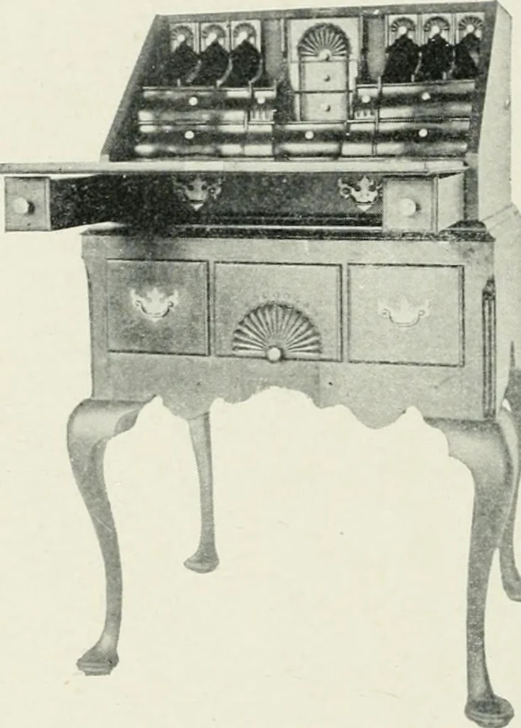 An illustration from Furniture of the olden time, 1902, leaf 136