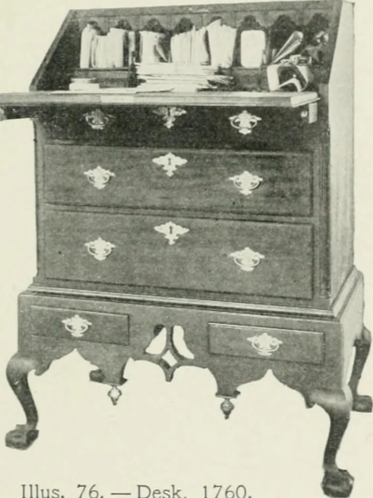 An illustration from Furniture of the olden time, 1902, leaf 137