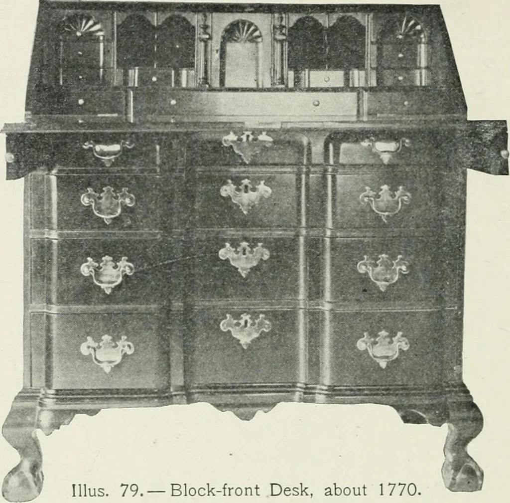 An illustration from Furniture of the olden time, 1902, leaf 140