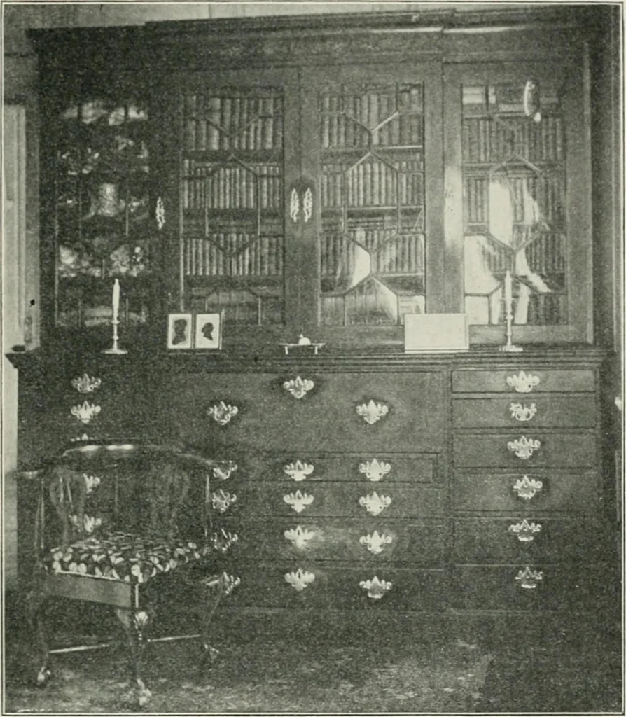 An illustration from Furniture of the olden time, 1902, leaf 153