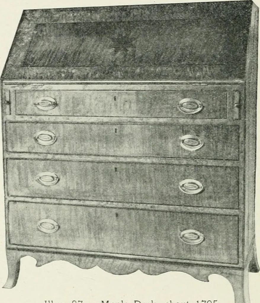 An illustration from Furniture of the olden time, 1902, leaf 154