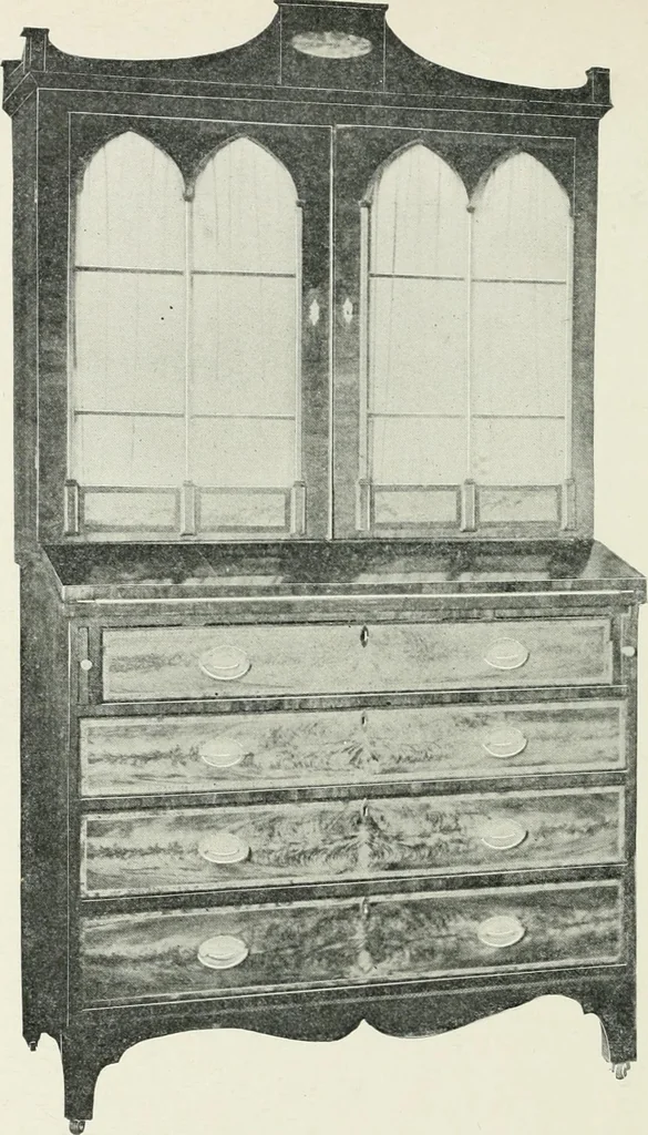 An illustration from Furniture of the olden time, 1902, leaf 156
