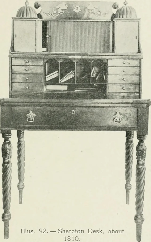 An illustration from Furniture of the olden time, 1902, leaf 161